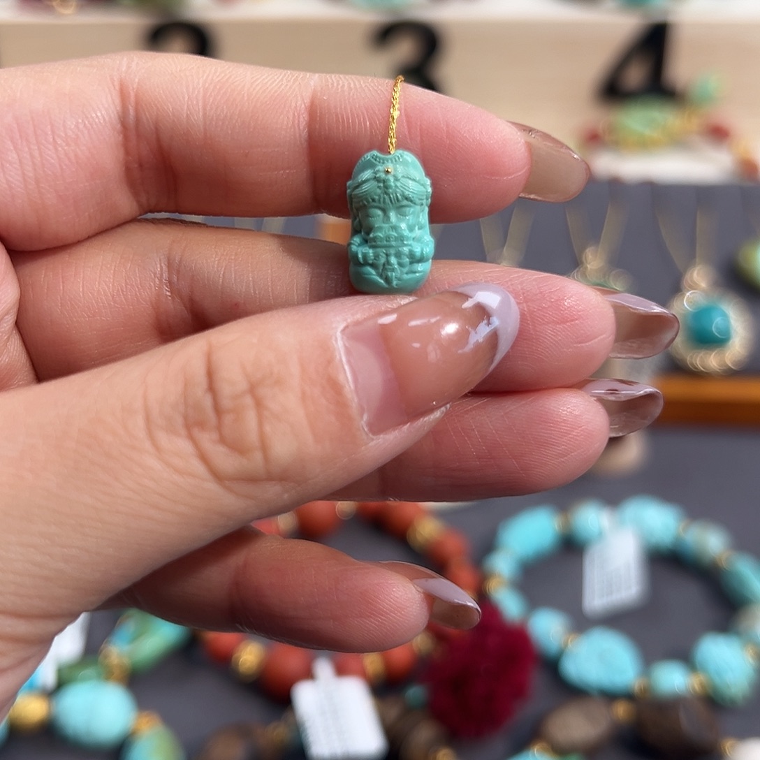 绿松石未镶嵌把件扎基娘娘配饰