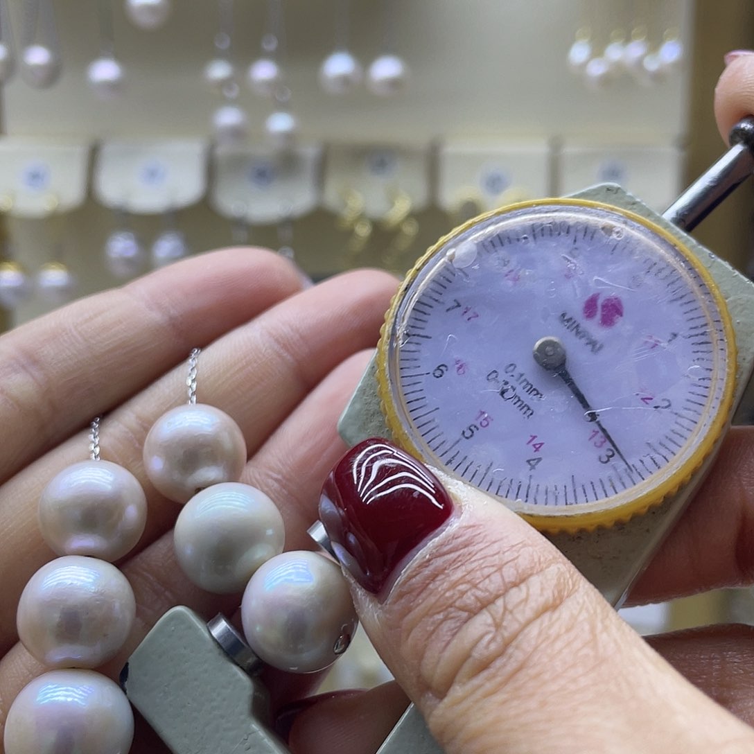 淡水珍珠耳饰银S925镶嵌