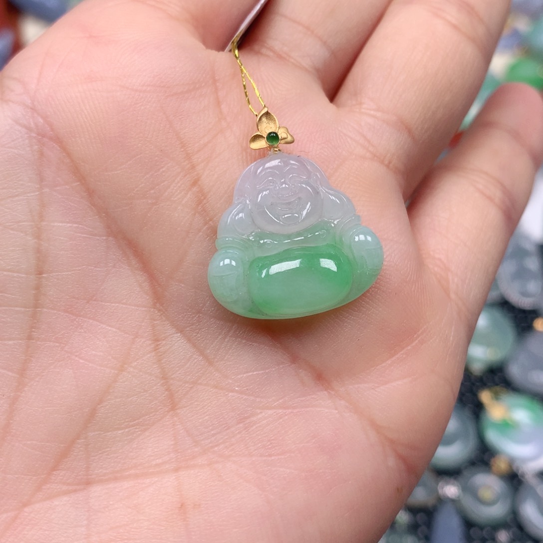 【闪购商品】翡翠吊坠(不含链)18K金镶嵌