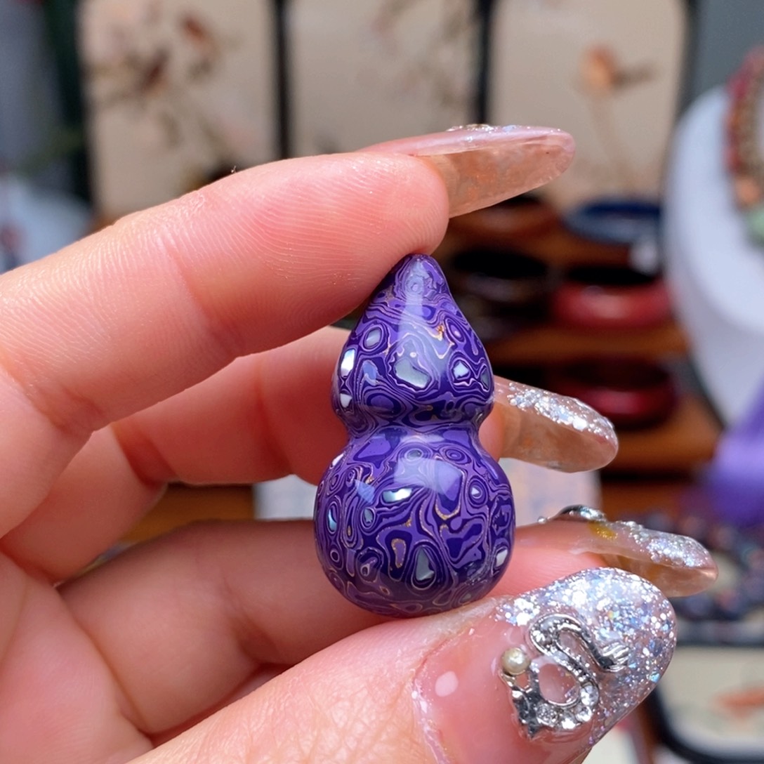 大漆葫芦犀皮纹精品单珠