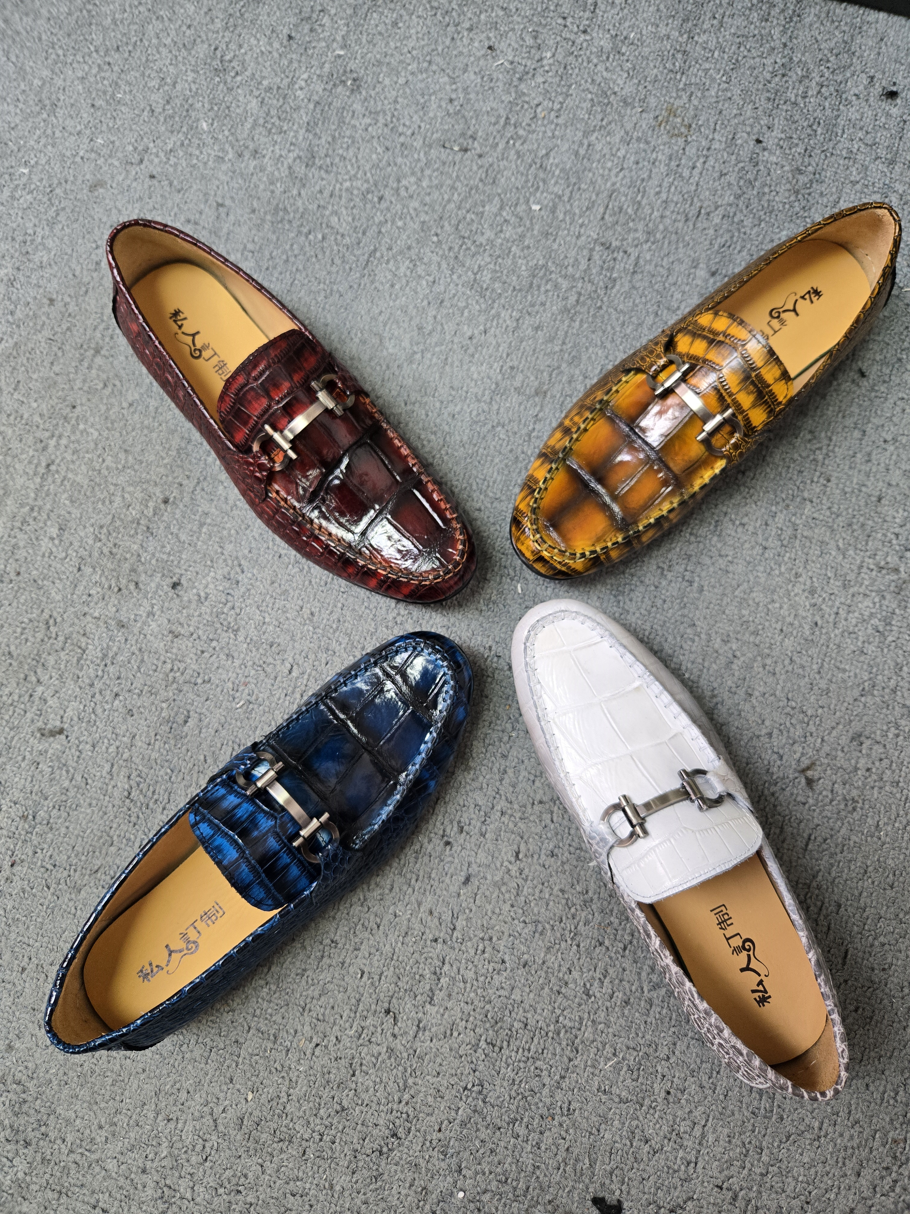 断码浮力高奢鳄鱼皮经典真皮豆豆鞋简约男士百搭手工鞋