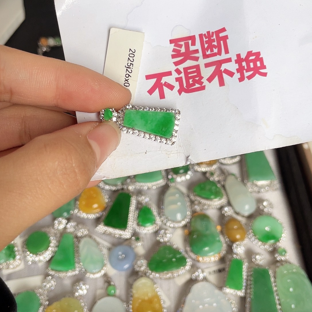 翡翠银S925镶嵌颈饰