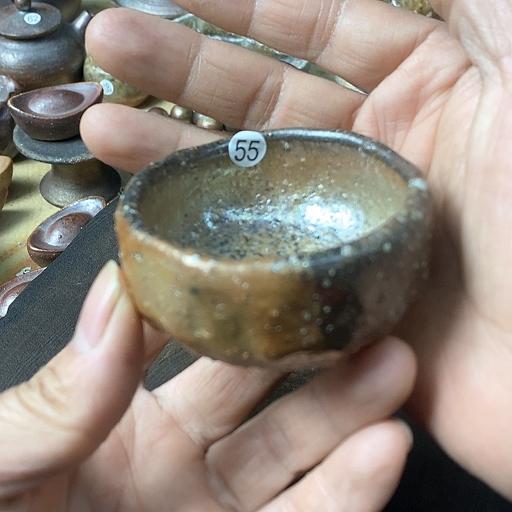杯手工粗陶、柴烧茶器