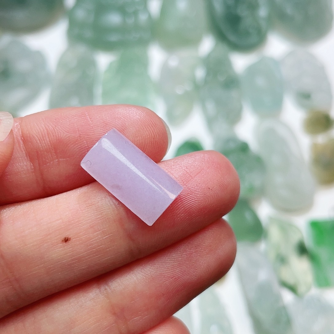 定制翡翠未镶嵌冰紫小无事牌