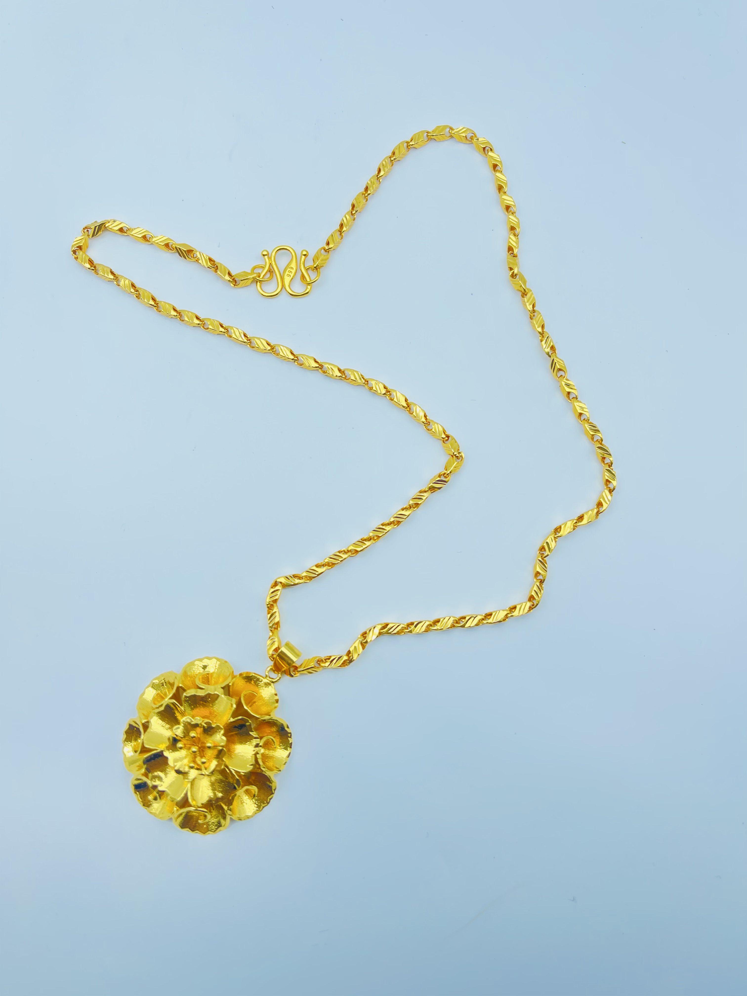 合金项链 3D大花金店同款大花吊坠一套 87