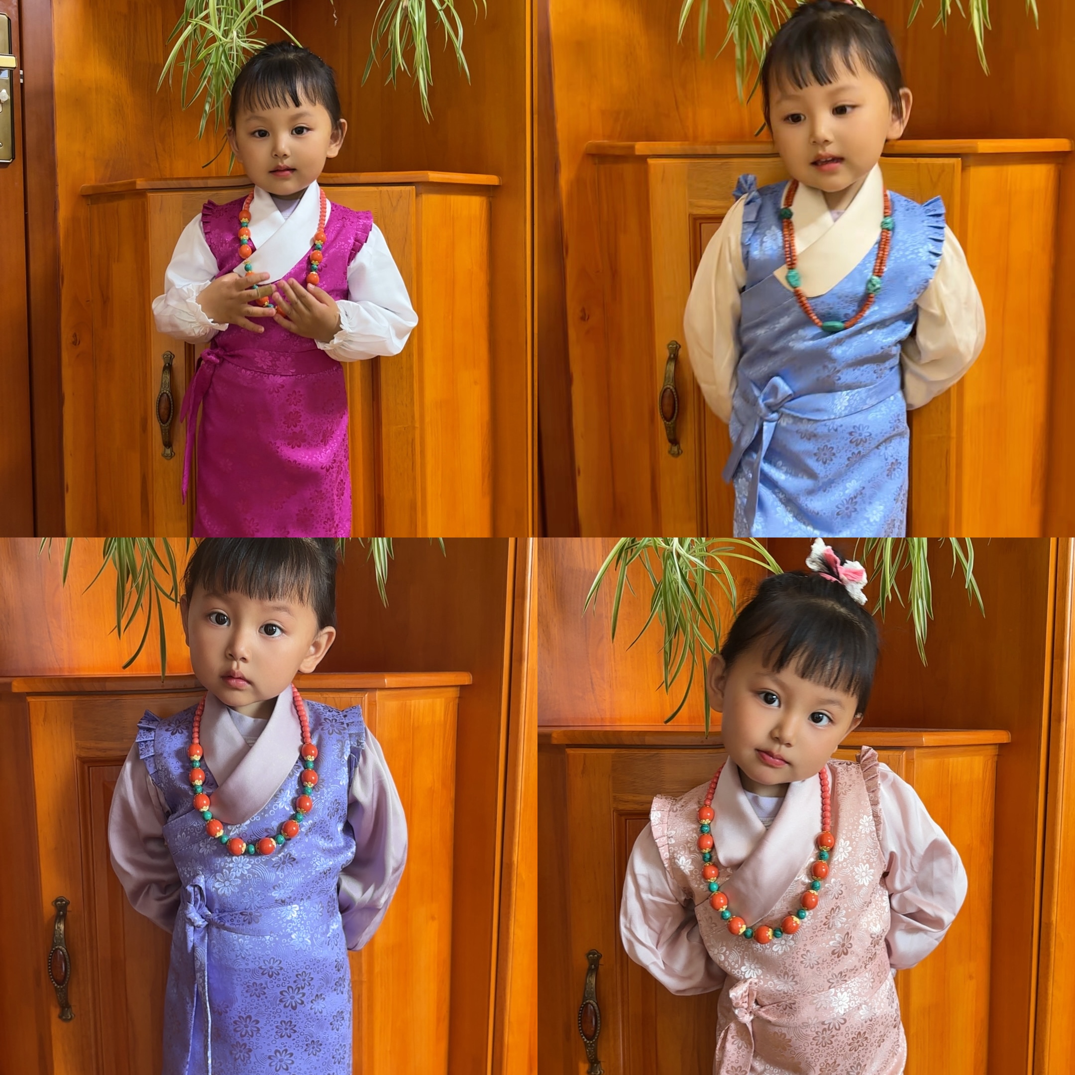 儿童长袖六一女童宝宝幼儿园小孩女孩中国风舞台布拉女童民族风