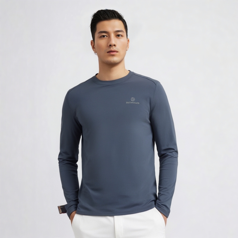 RockCloud/岩云秋冬加绒长袖T恤男士户外运动圆领套头保暖上衣270