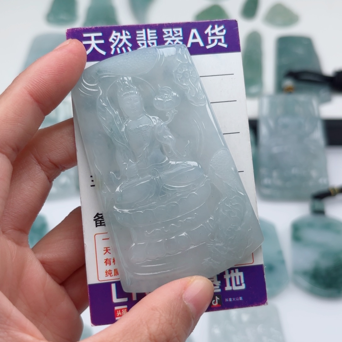 定制翡翠未镶嵌懒*头虚空藏菩萨天然缅料翡翠