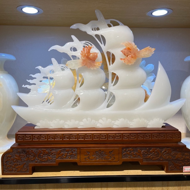 一帆风顺52*12*45新中式家居摆件办公室玄关书房茶室