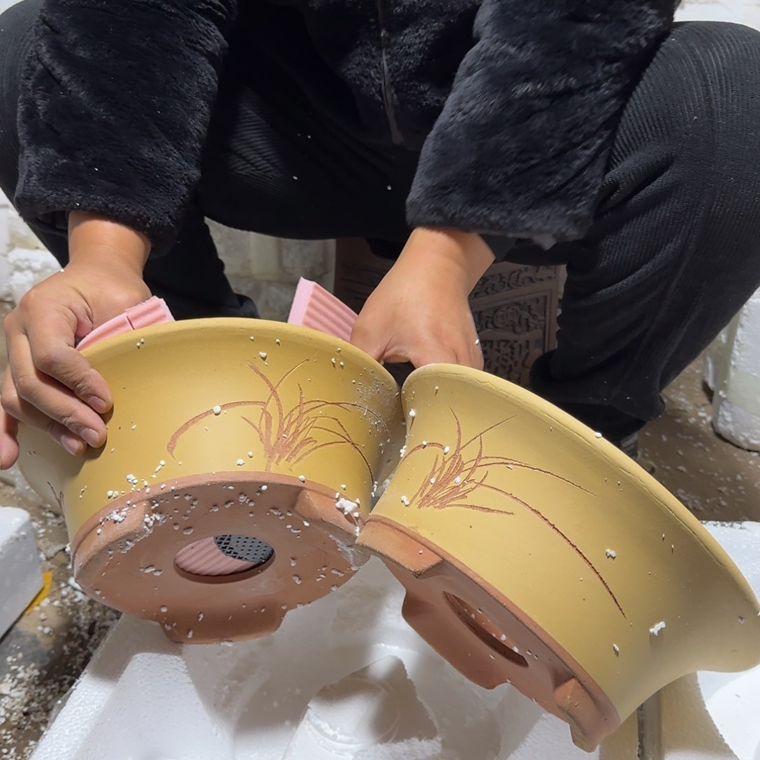 紫砂花盆口径22高度9