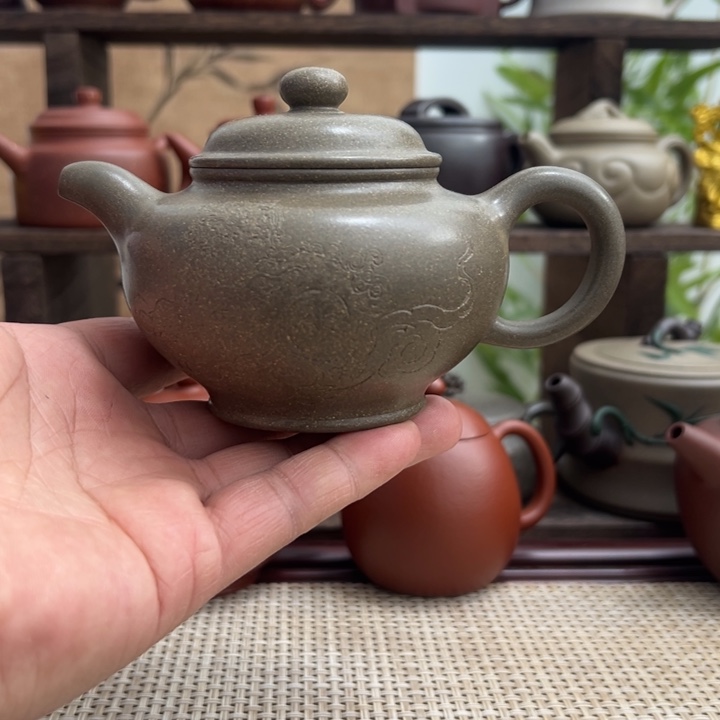 茶壶紫砂宜兴原矿紫砂半手青段220CC