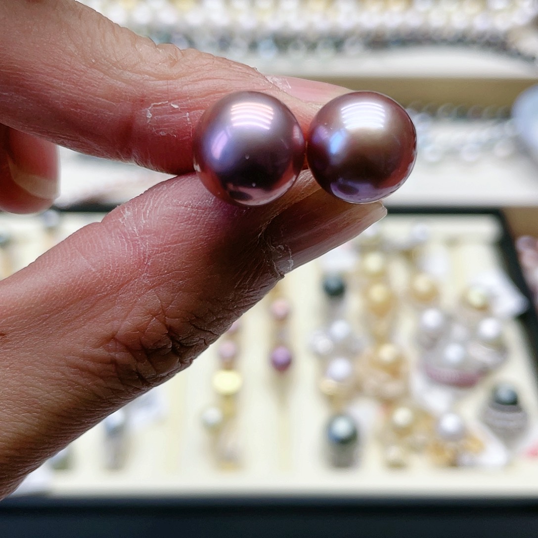 淡水珍珠耳饰银S925镶嵌