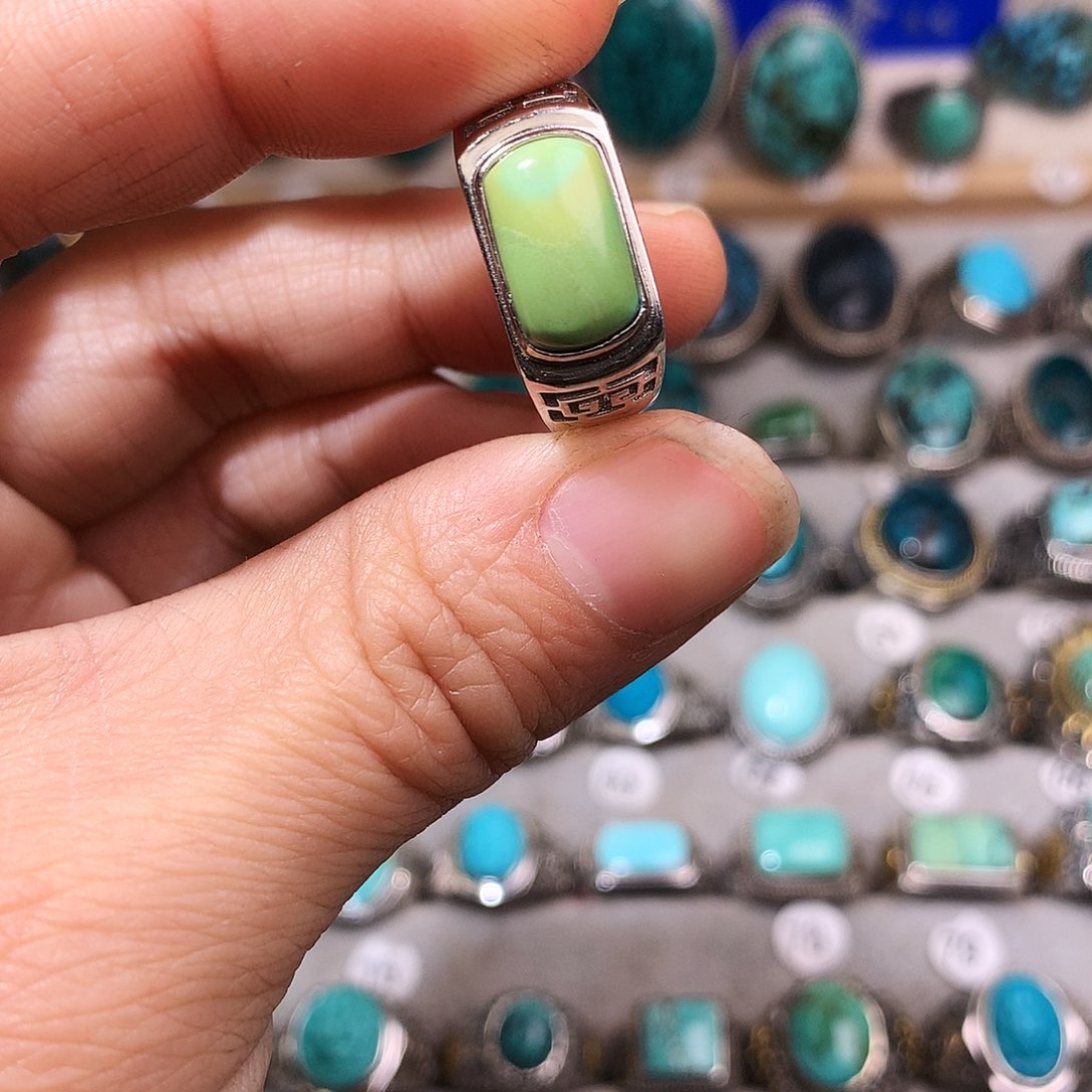 绿松石挂件银S925镶嵌