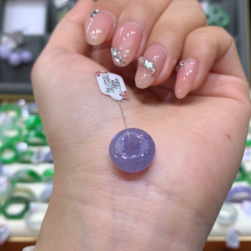 【闪购商品】翡翠戒指未镶嵌满冰紫平安扣