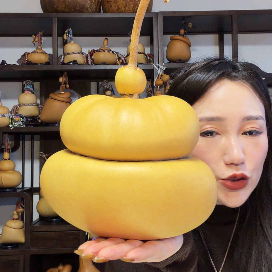 店***二熊猫脸钱袋子葫芦摆件