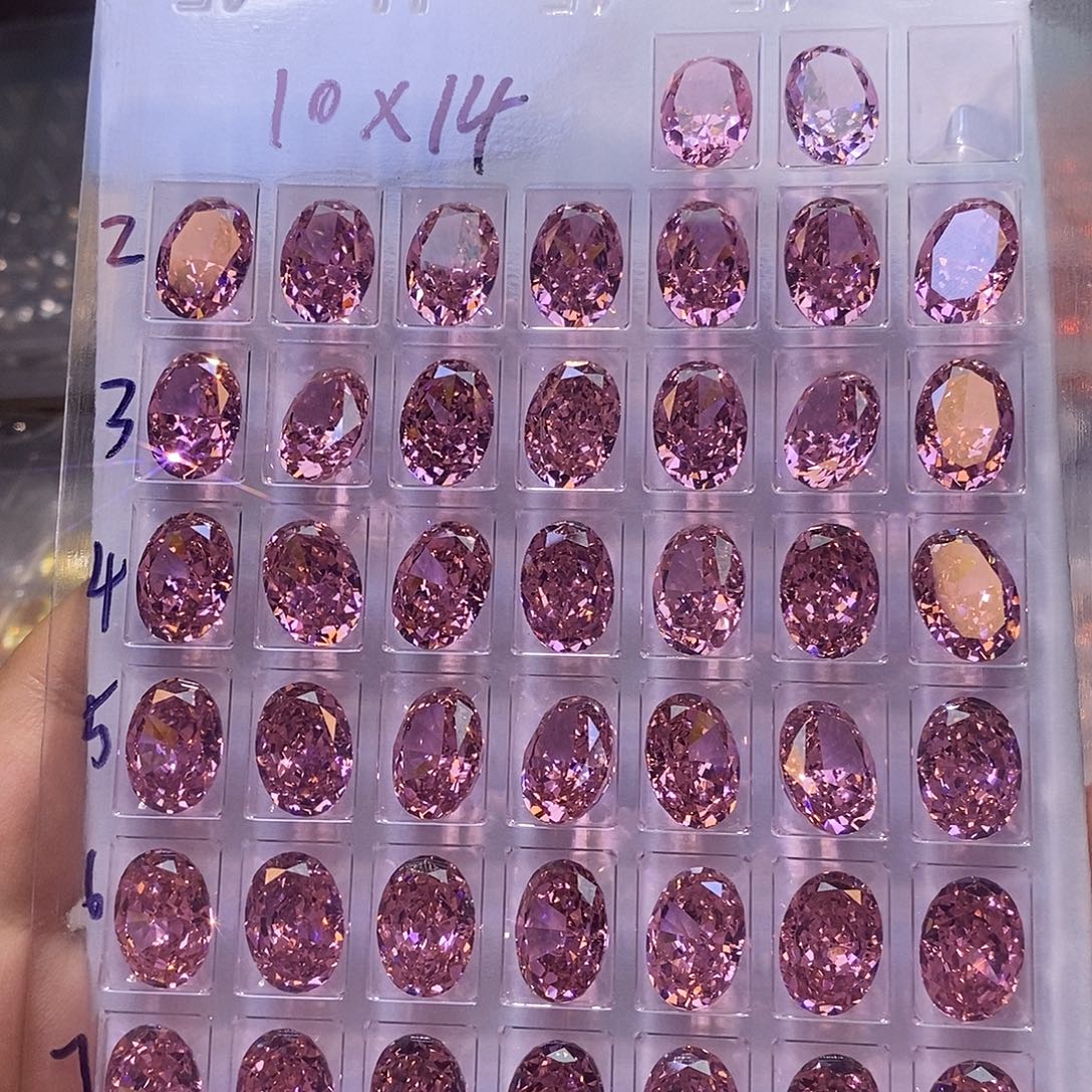 10*14 1颗 深粉色 旦锆石（处理）冰花切