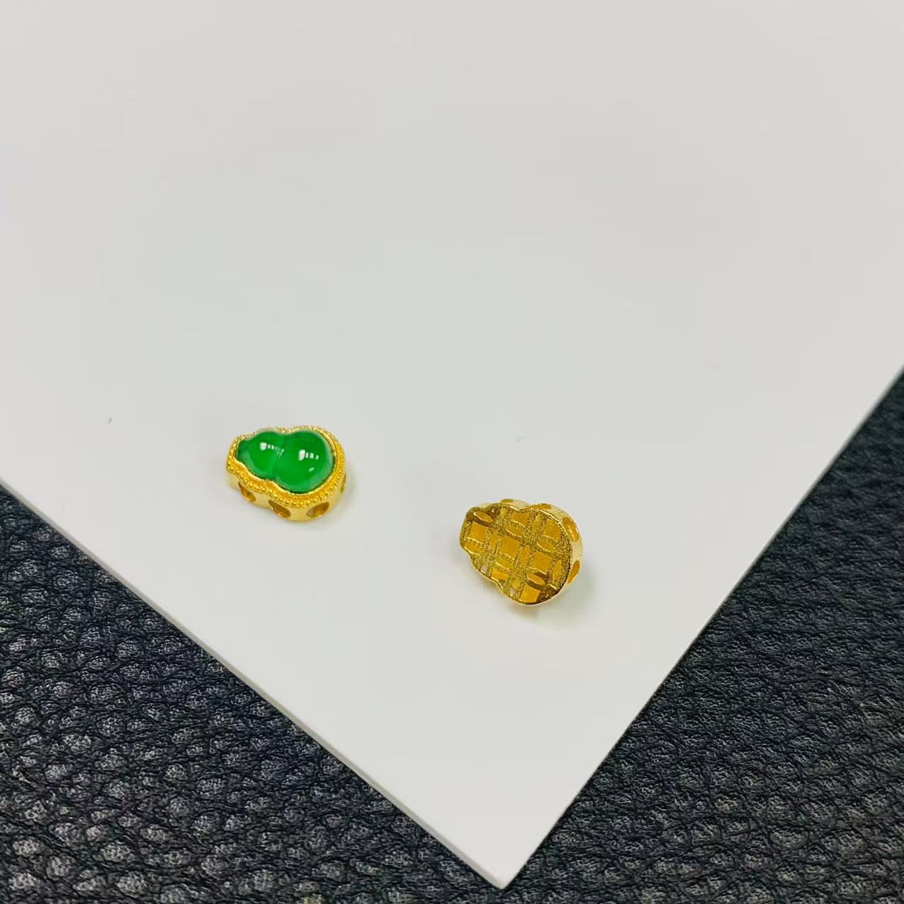 「戴琴珠宝」YZ4278-18K金翡翠葫芦配件-MF（多样性发其一）