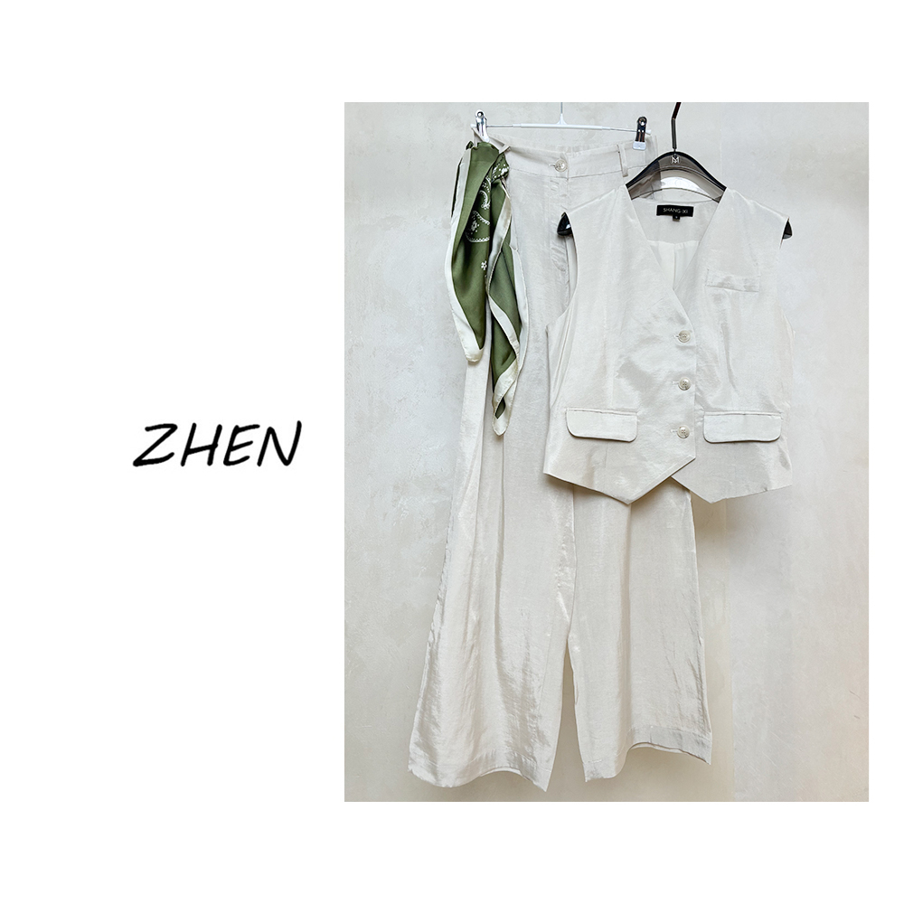 【ZHEN】25K00526 2025新款时尚气质修身显瘦设计师款时尚套装女