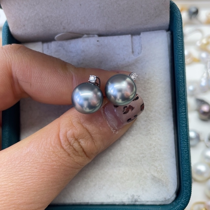 海水珍珠耳饰18K金镶嵌