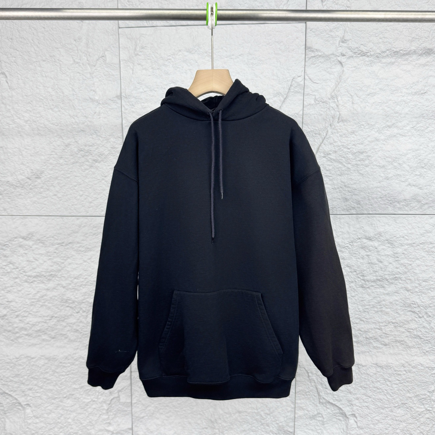 99新 Balenciaga/巴黎世家 XS码/黑色logo印花连帽卫衣/16721530