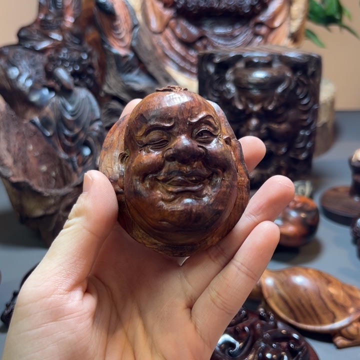 木大红酸枝人生百态手把件