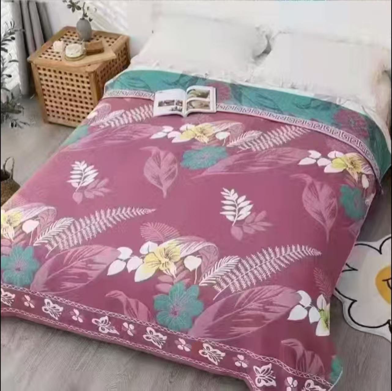 4色羽毛毛巾被毛巾被