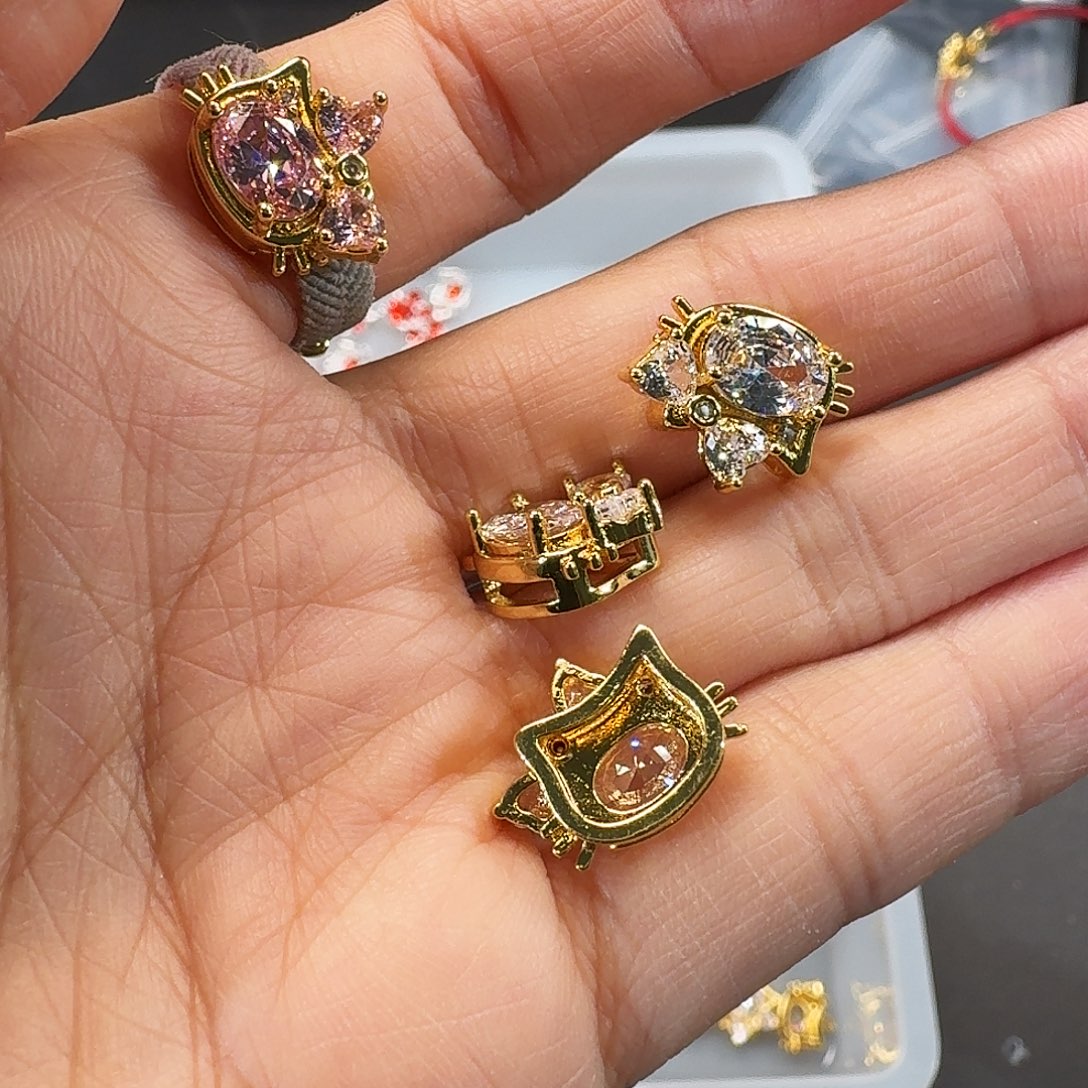 6号金白色猫滑扣3个装