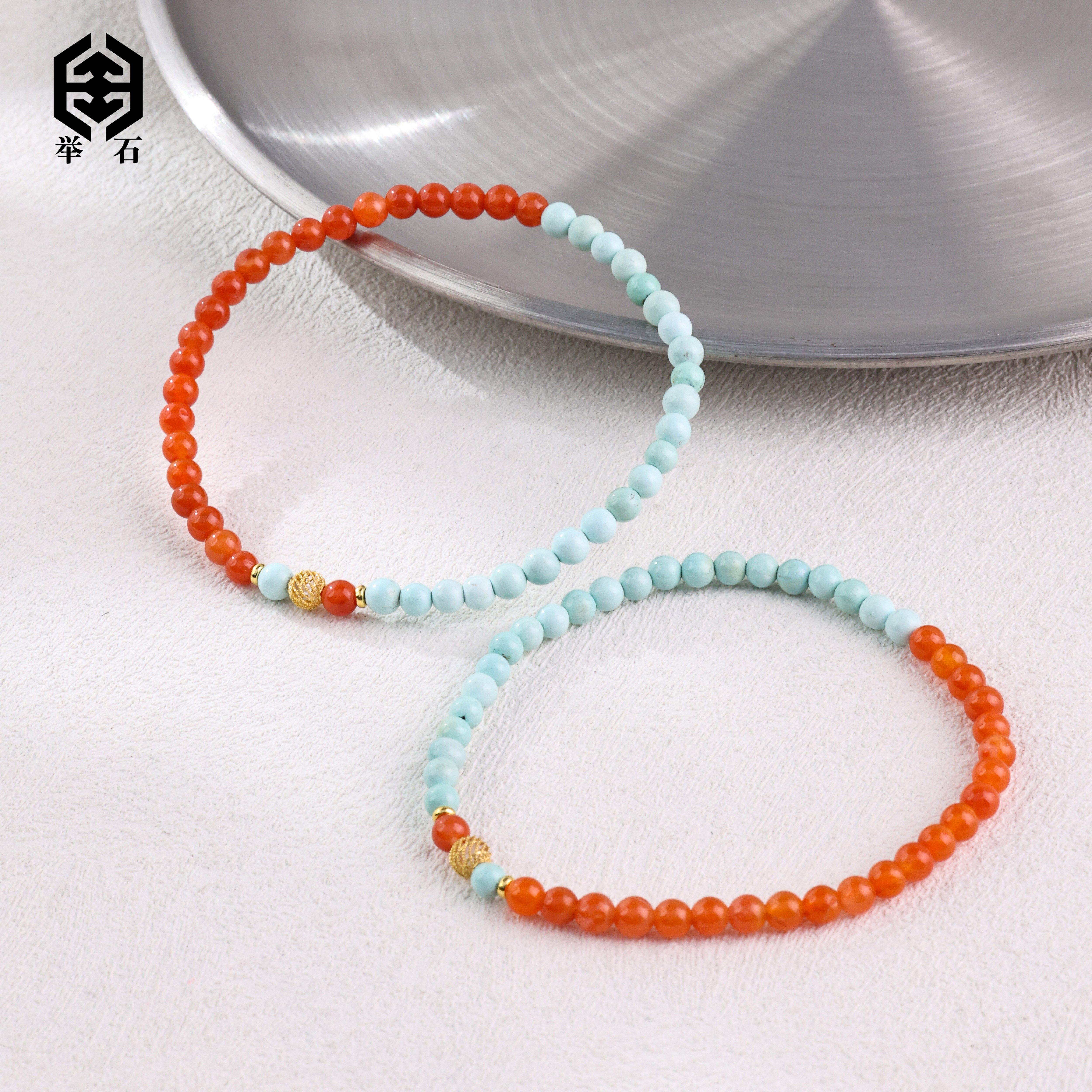 【举石饰品】X0217-3793-17绿松石手串18k（一件/多样性发/约3mm+）Z