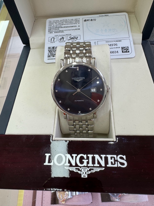 95新 Longines/浪琴 95新/浪琴L4.910/表径39mm/全套2024/9月