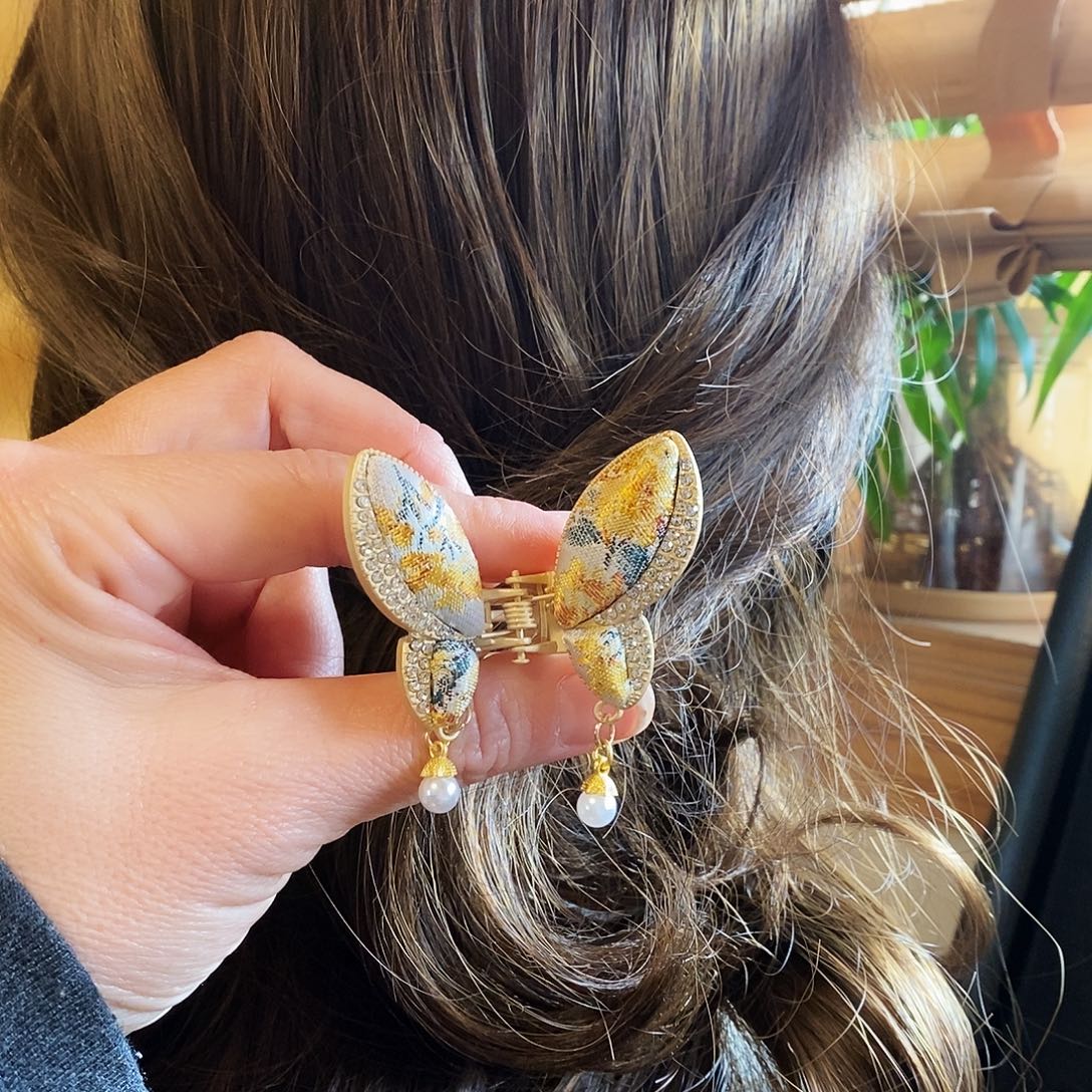 花岗石铁合金小蝴蝶抓夹发夹头饰