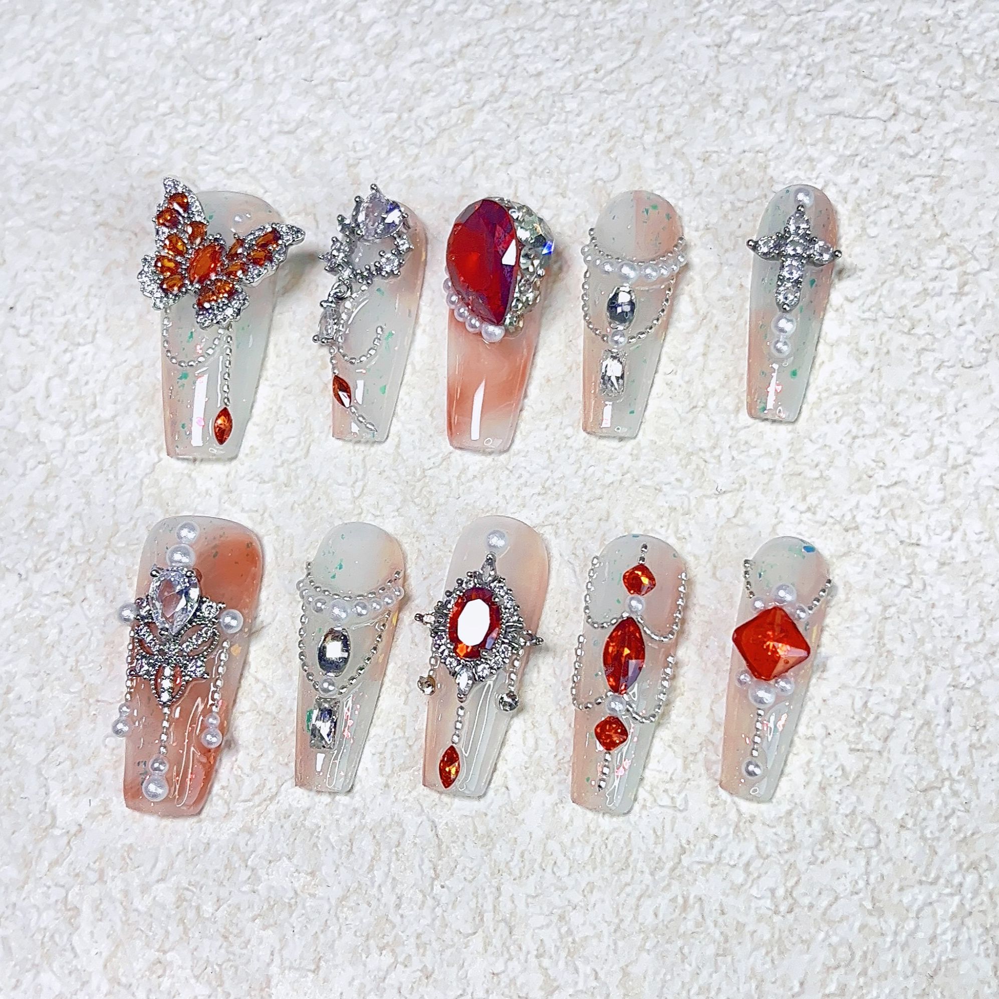 【洛神赋】纯手工满锆穿戴甲奢华重工气质