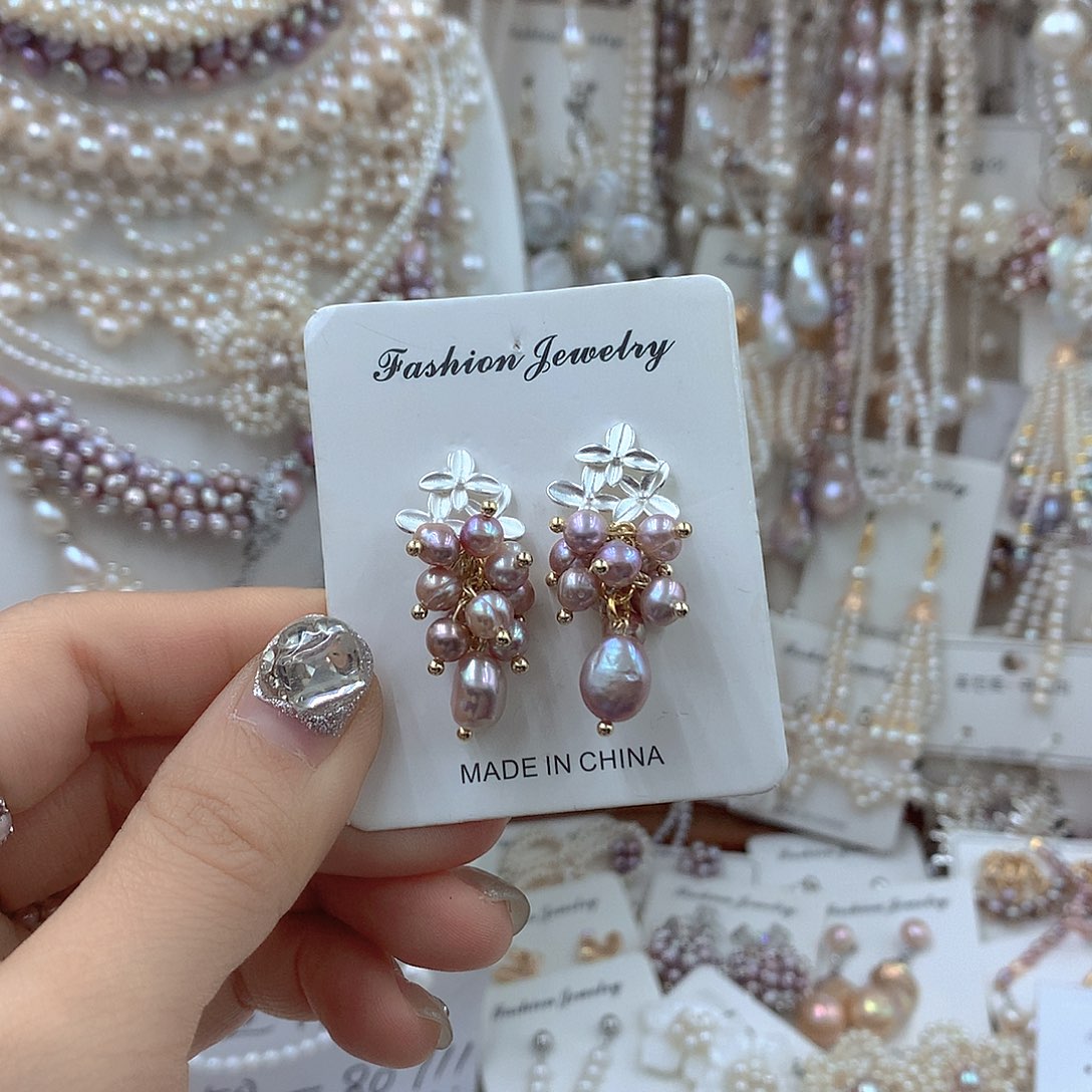 耳饰淡水珍珠银S925镶嵌