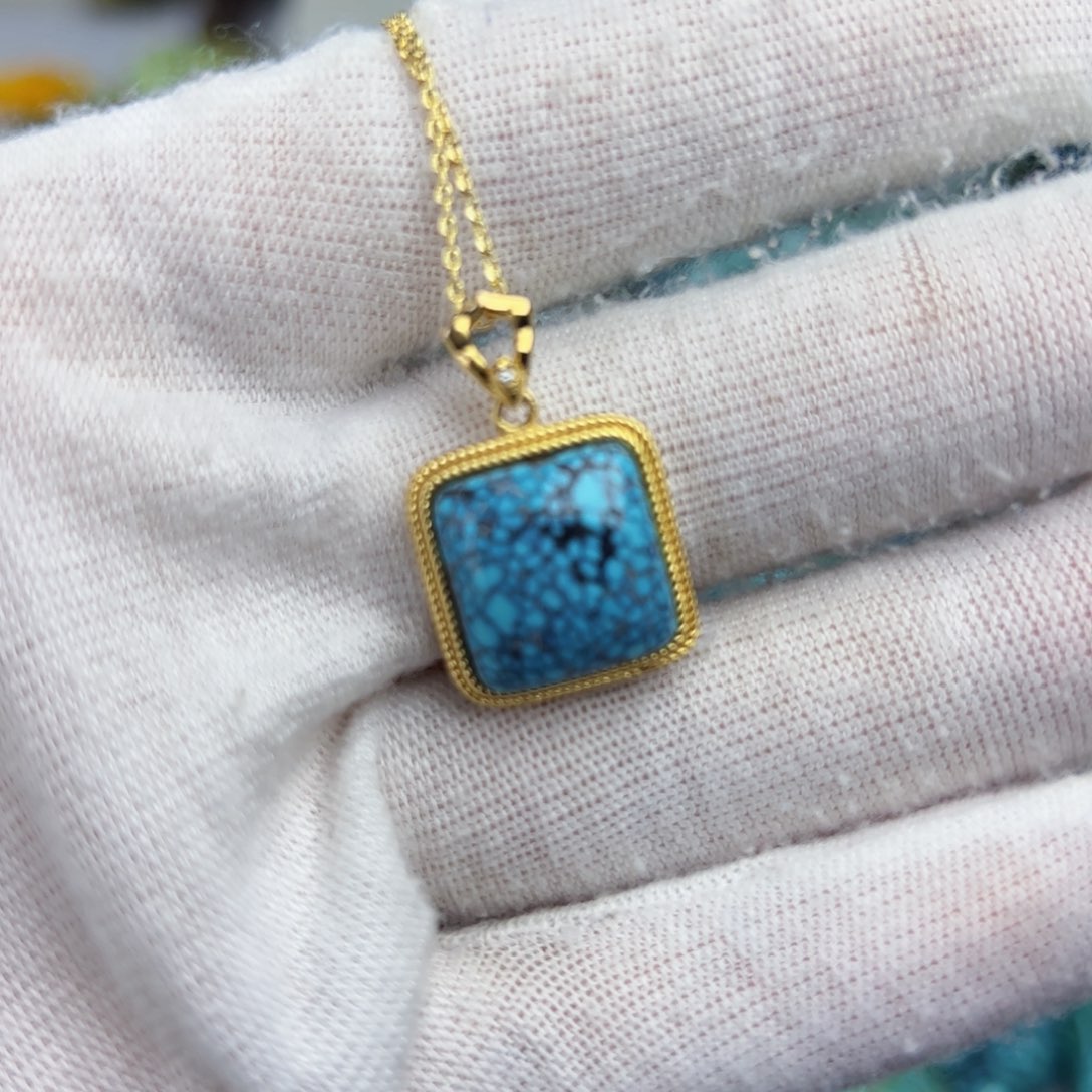 绿松石珠宝奇石银S925镶嵌