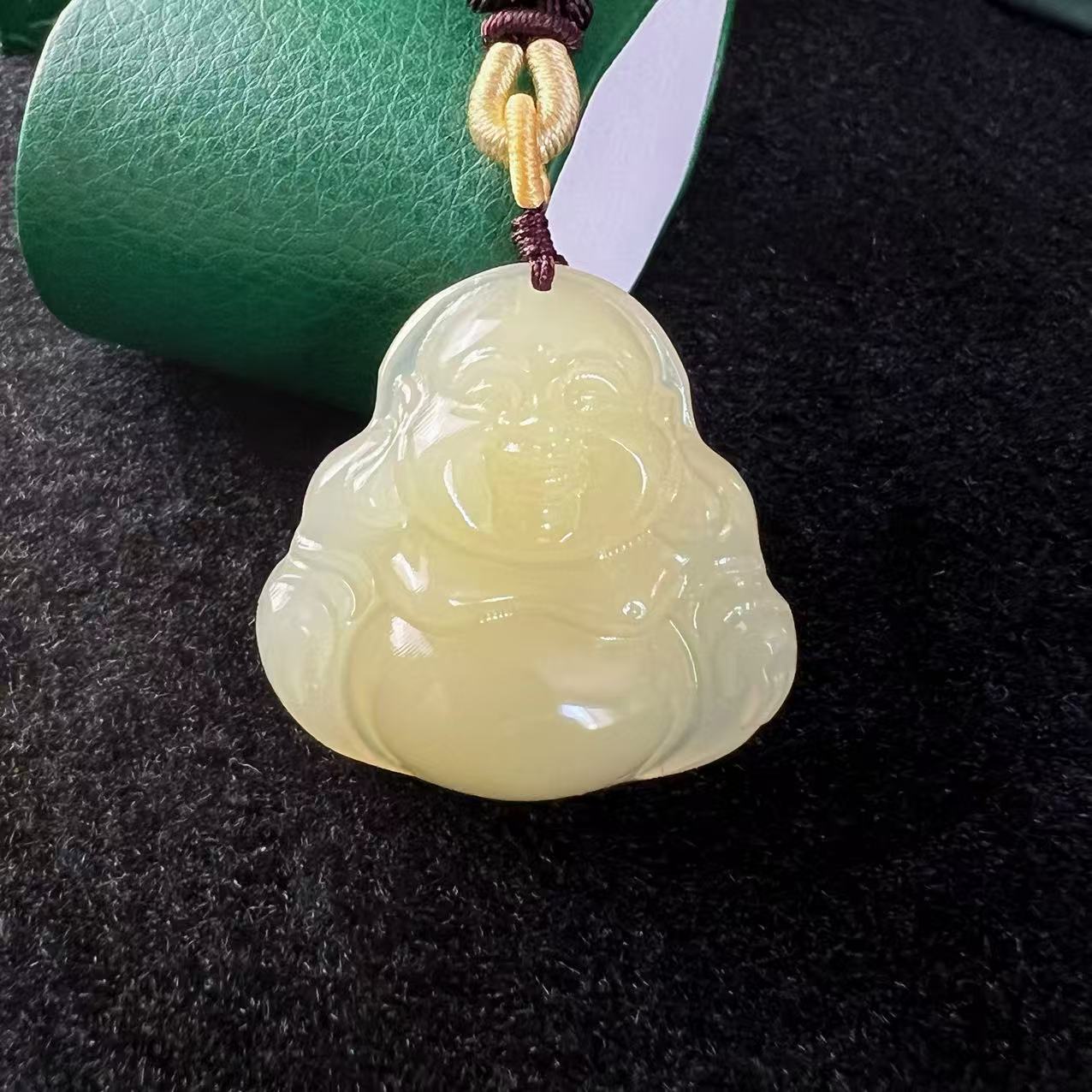 【小民】简约素款和田玉晴水佛公大肚佛吊坠HD154