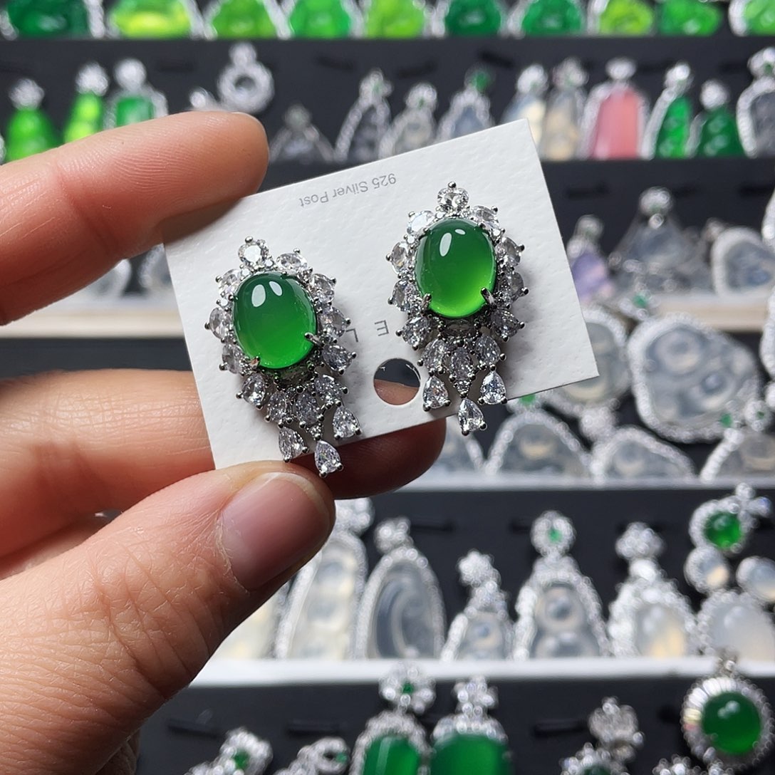 玛瑙/玉髓耳钉合金