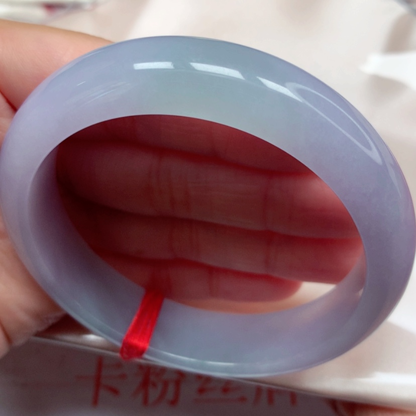 【闪购商品】翡翠手镯未镶嵌冰胶果冻春彩手镯5657圈34号