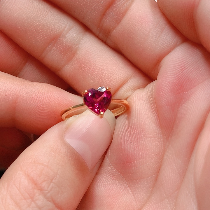 石榴石戒指银S925镶嵌7✖️7