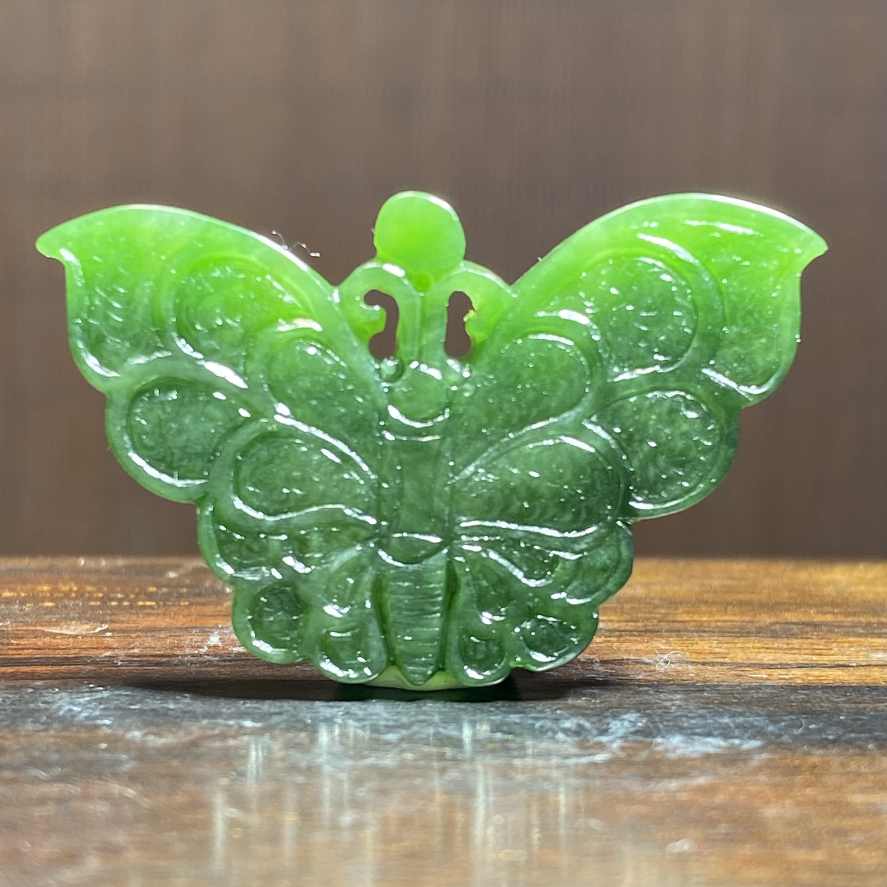 《福叠》和田玉-碧玉 7.8g 长24.4mm 宽38.9mm 厚4.7mm