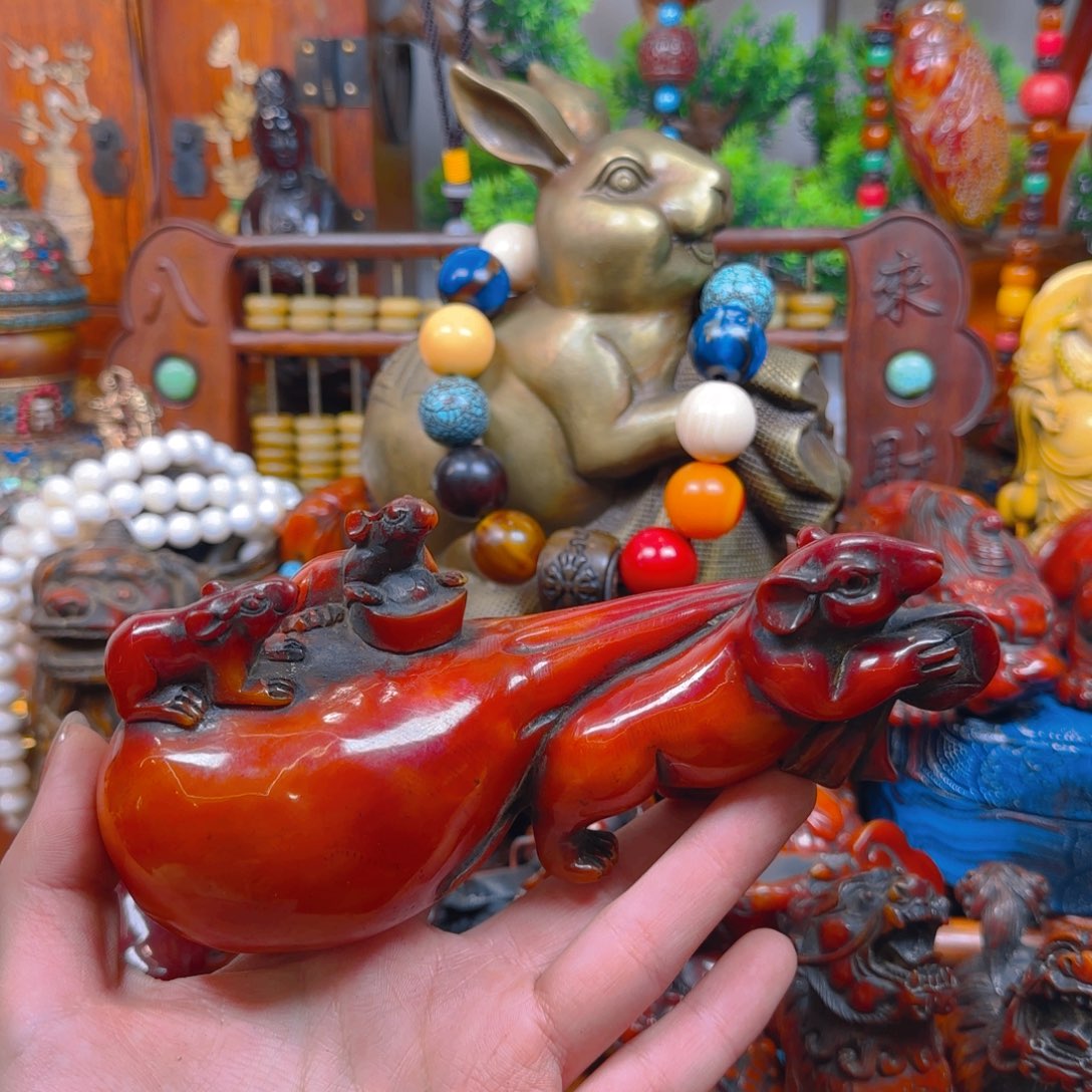 蜜蜡裸石未镶嵌手把