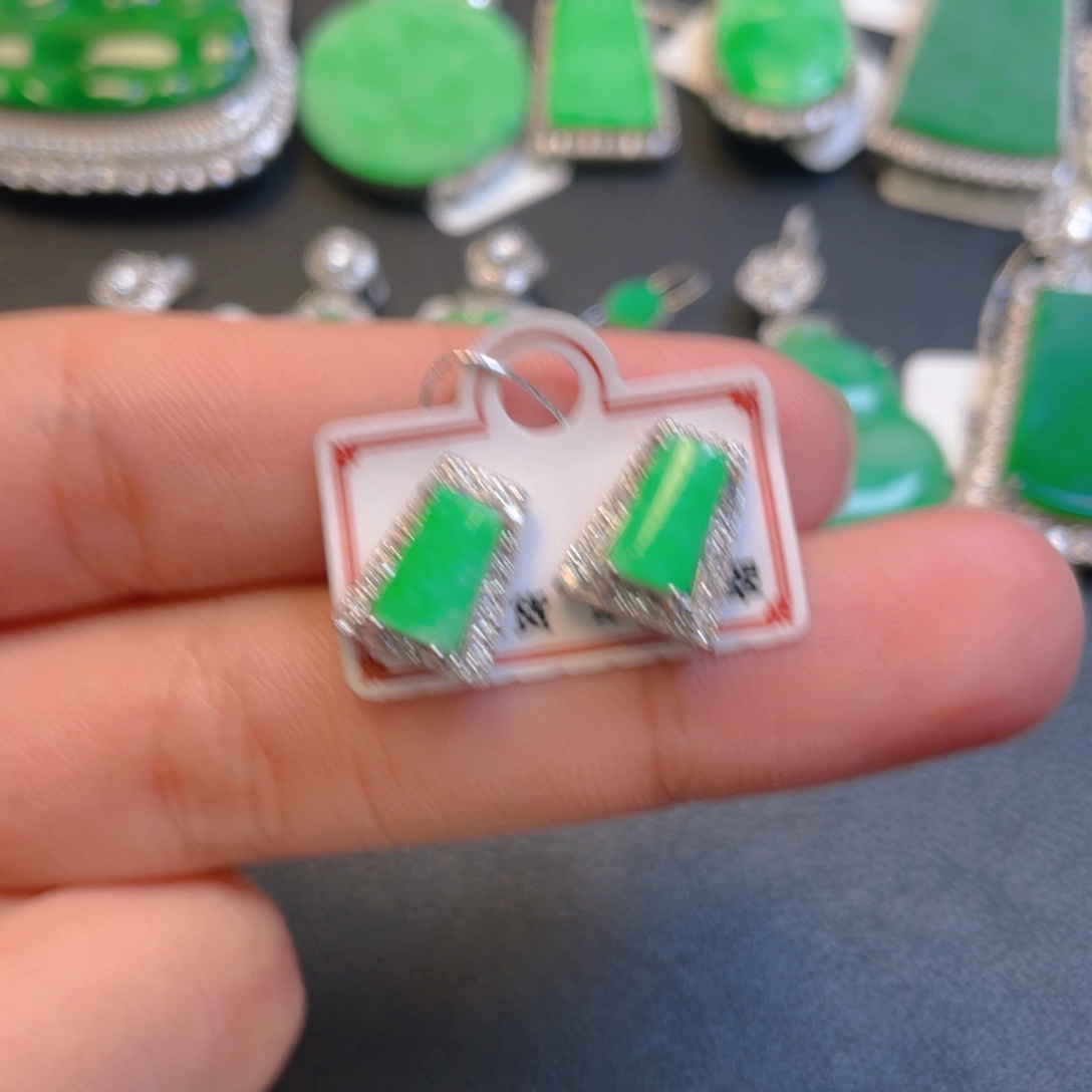 翡翠银S925镶嵌吊坠(不含链)