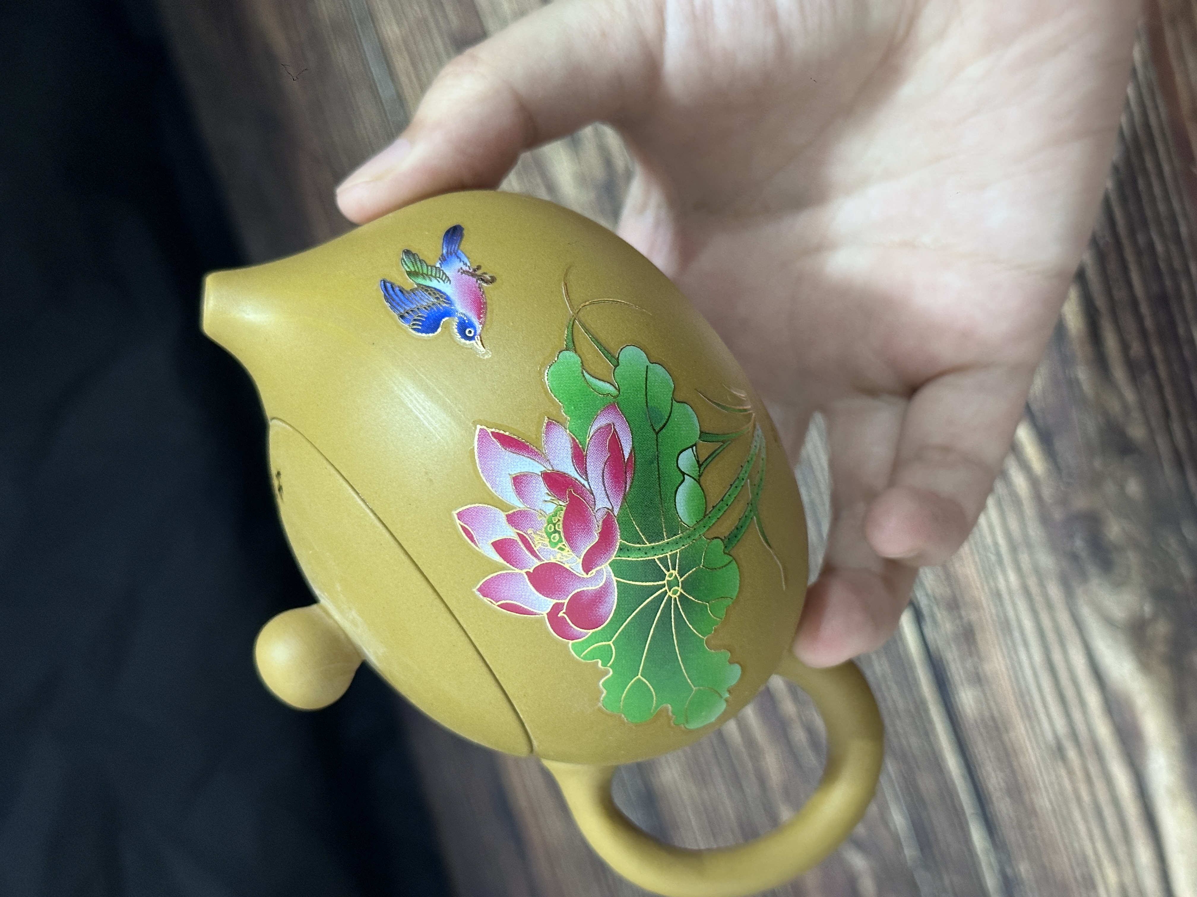 小西施黄段段泥紫砂壶茶壶茶杯荷花遇热变色可凤鸣断水送礼送长辈