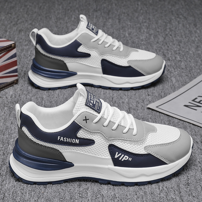 小白鞋2025新款男鞋夏季网面休闲运动网鞋子男士跑步增高厚底潮鞋