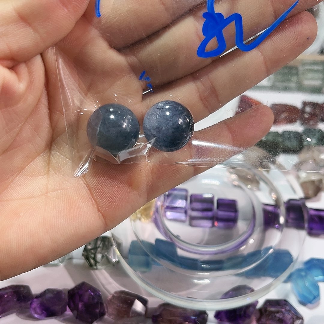 水晶耳饰未镶嵌窥*18水晶