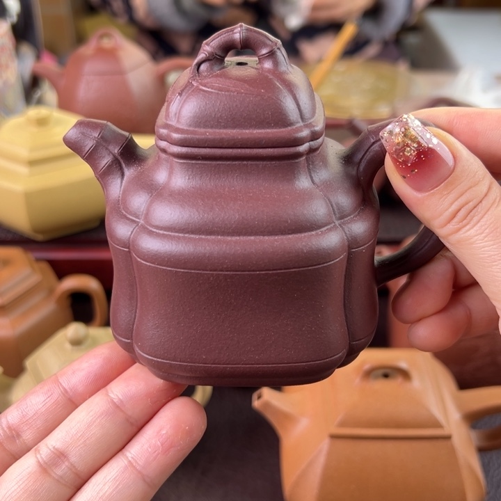 紫砂茶壶紫泥竹鼎微瑕