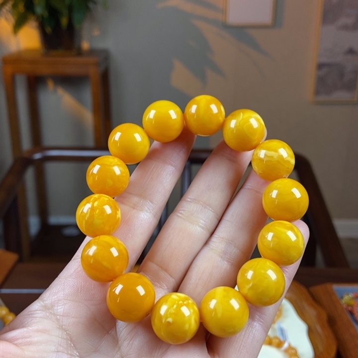琥珀手链未镶嵌九*?蜜蜡手串16