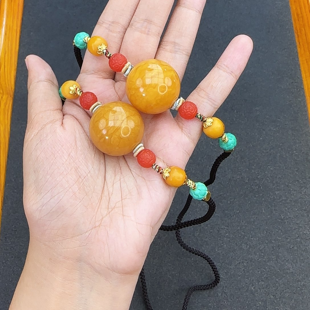 琥珀颈饰未镶嵌单珠25m 多样性发其一