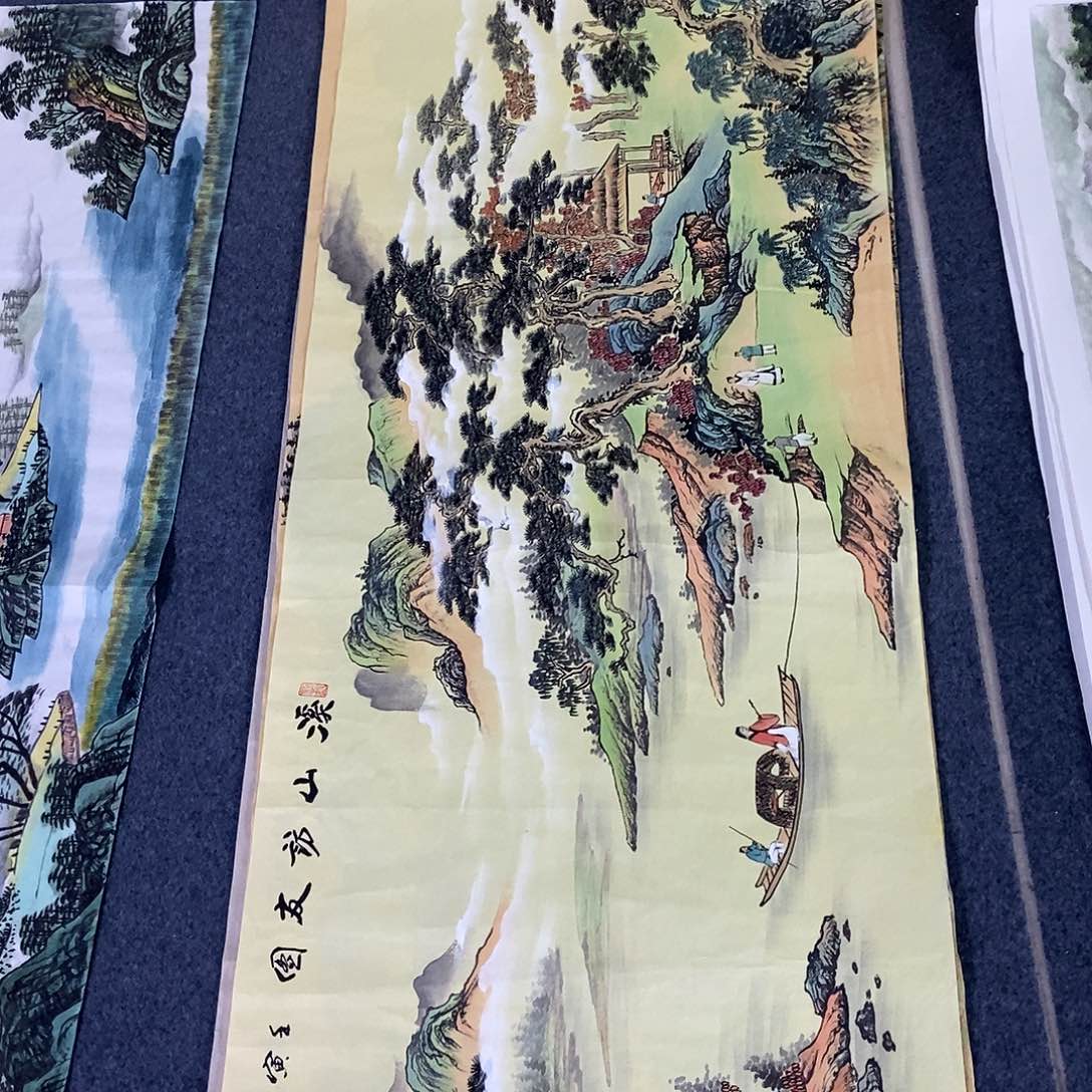 国画小六尺仿古山水一副