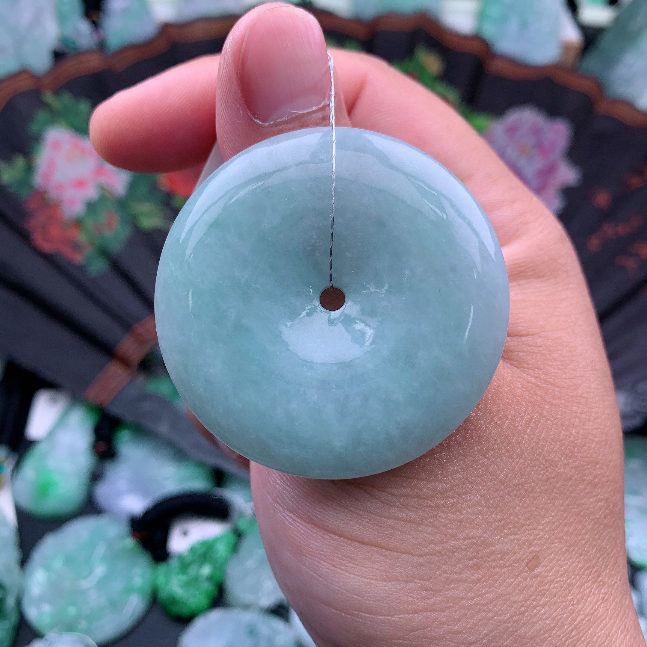 天然A货翡翠平安扣吊坠挂件50-9.8