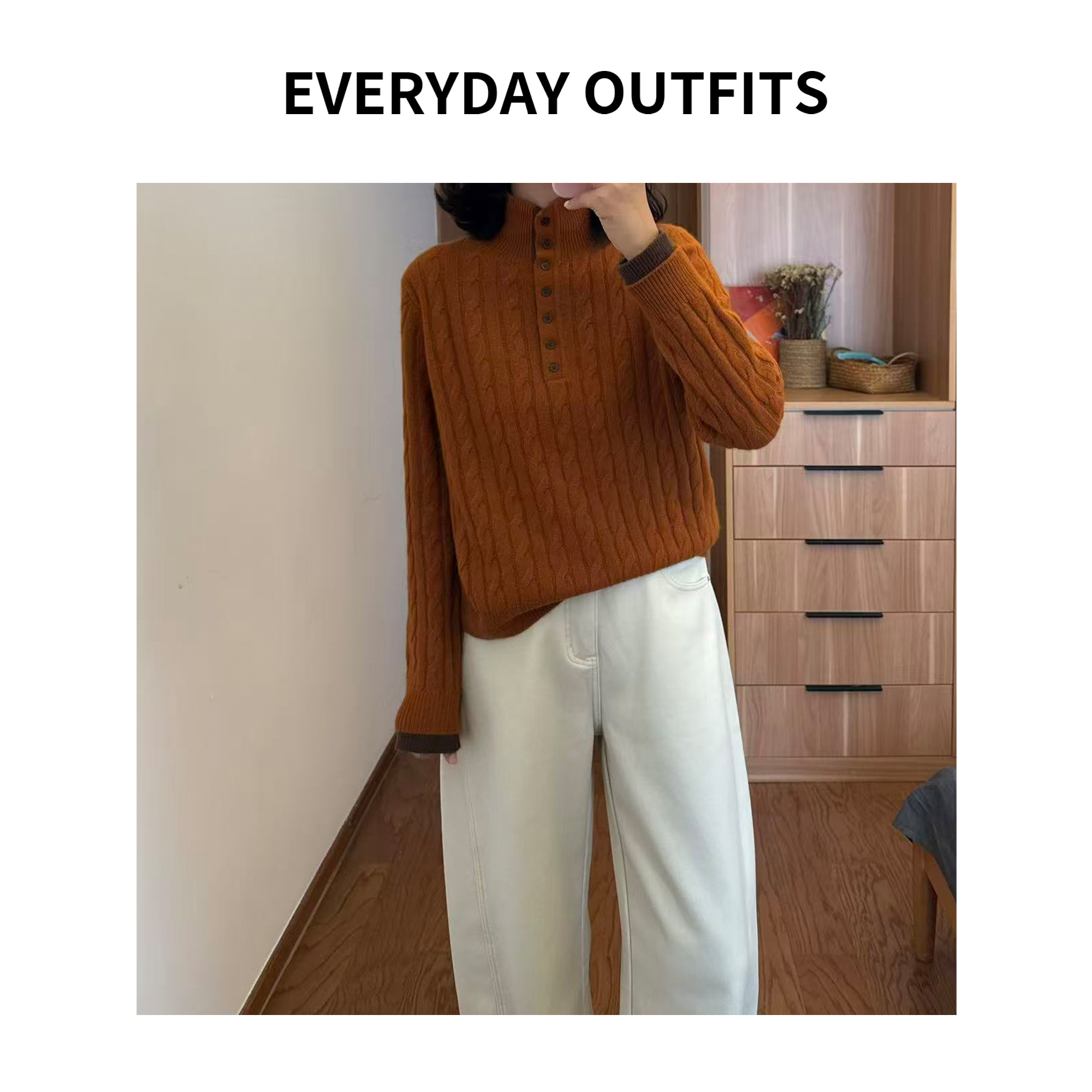 RIDA. 重磅自带设计羊毛拼色毛衫5L03百搭纯色冬季 5221