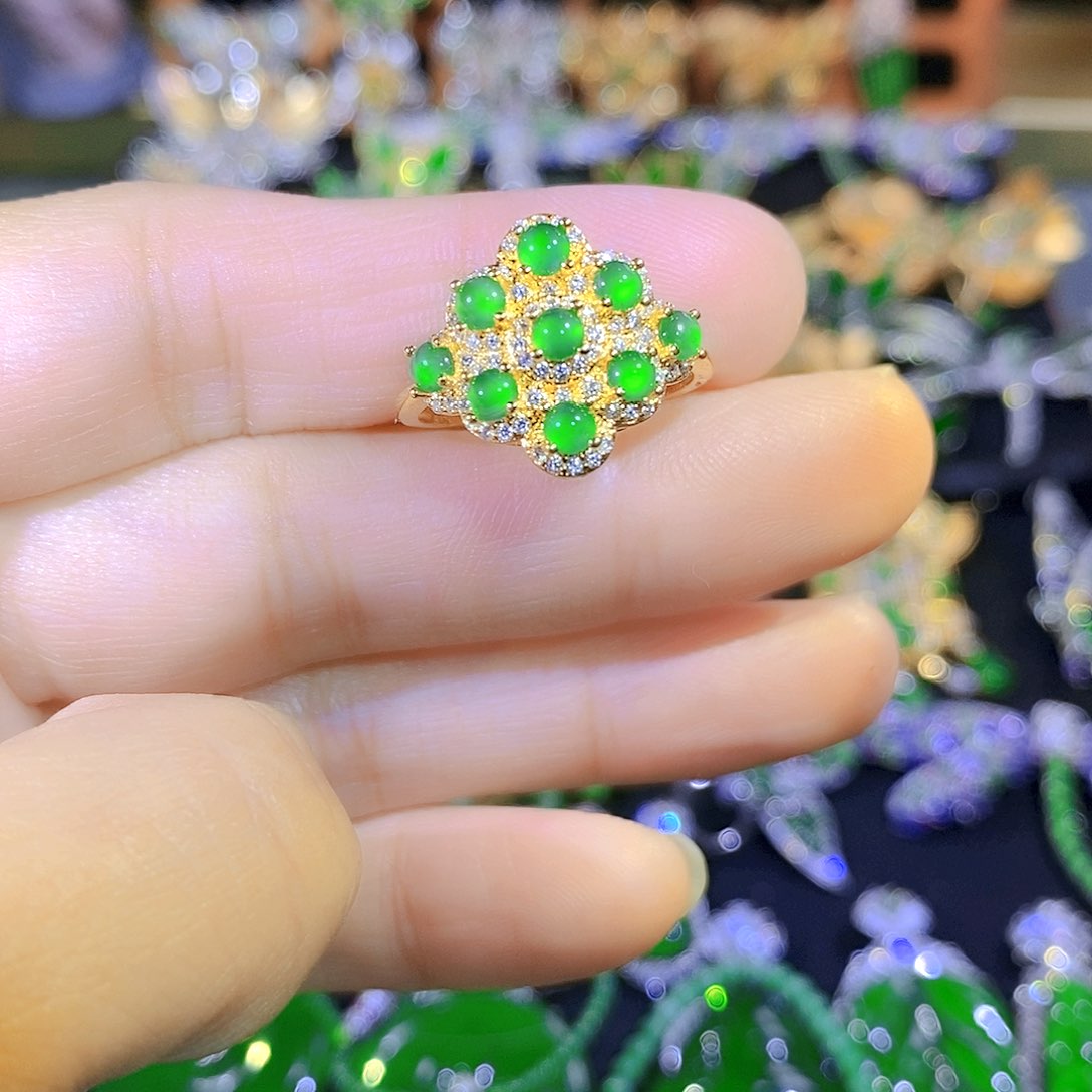 吊坠(不含链)银S925镶嵌翡翠